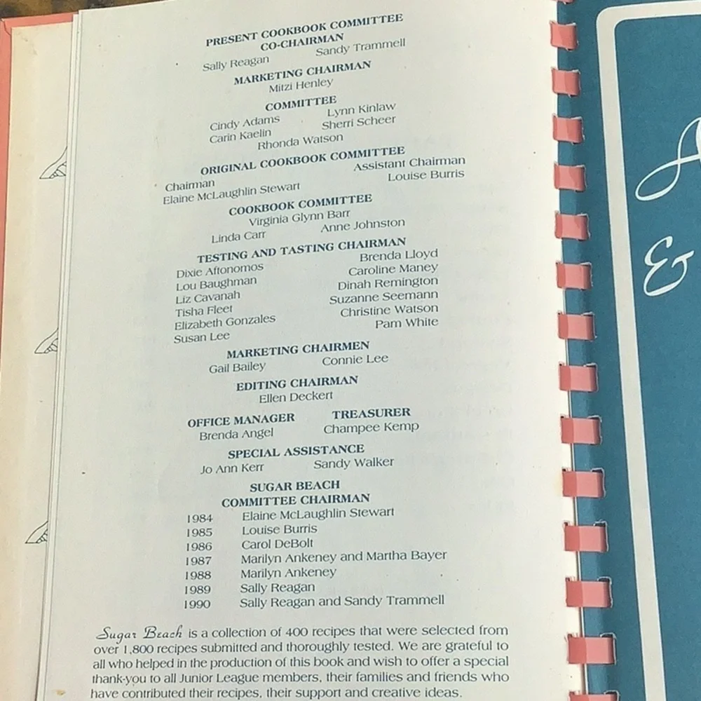 Vintage 1980’s Jr League Fort Walton Beach Florida Cookbook